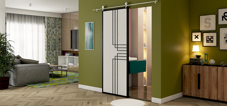 sliding bathroom door installation in Leesburg